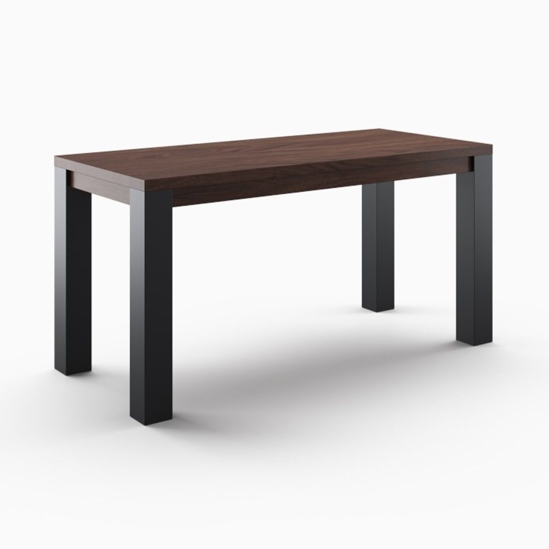 WSH Harlow Counter Height Communal Dining Table without Power, Natural Walnut on Walnut