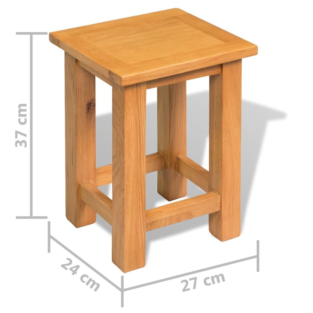 ZNTS End Tables 2 pcs 27x24x37 cm Solid Oak Wood 3053417