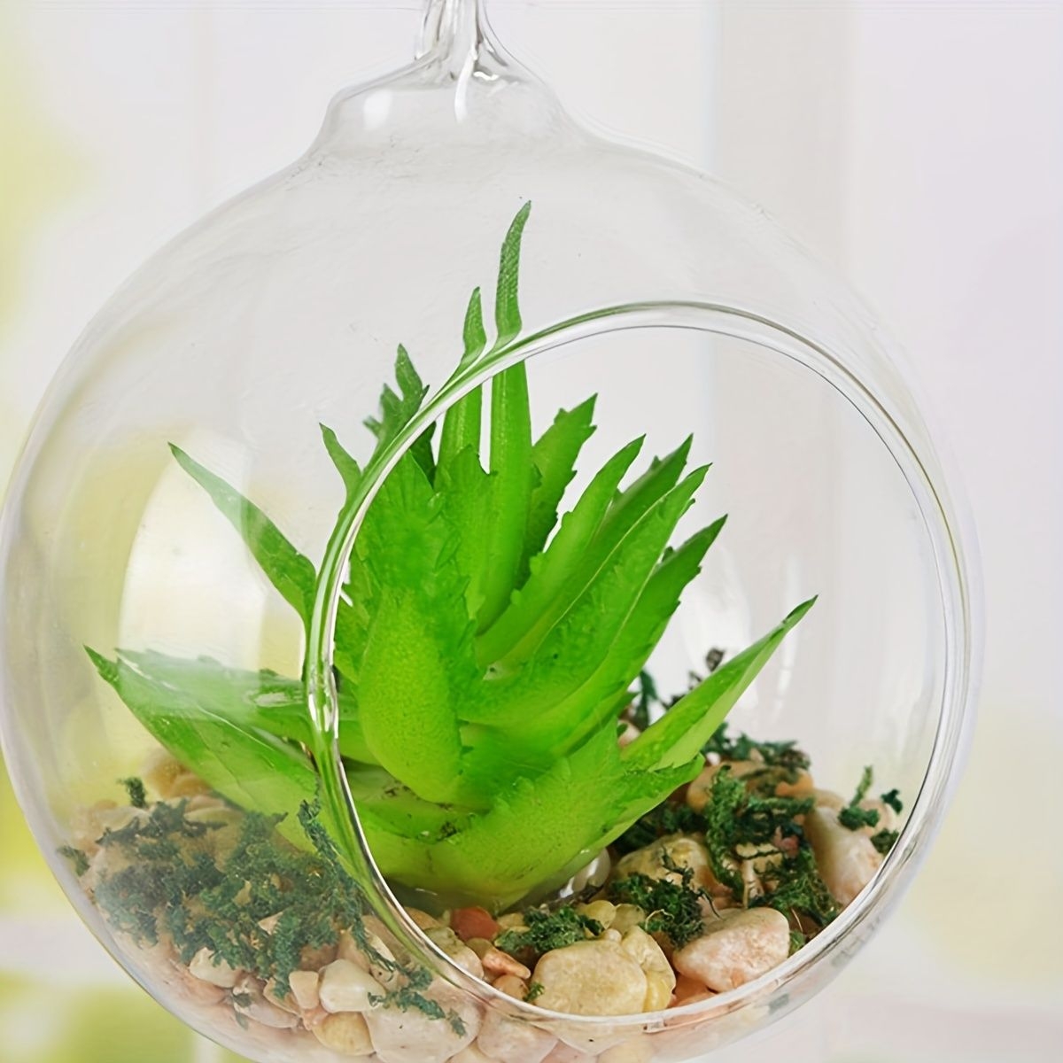 1pc Modern Simple Transparent Round Ball Plastic Flower Nursery Pot Indoor Decoration Flower Pot Hanging Flat Bottom Hanging Basket Container Gardening Supplies