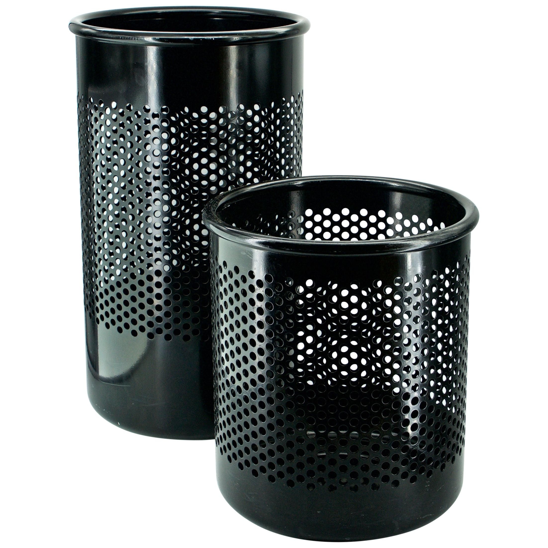 1stdibs - Perforated Office Wastebaskets Trash Cans Italy Memphis Sottsass Ferrari Italian Mid-Century Modern Metal