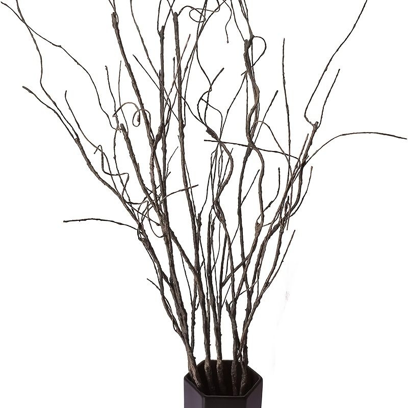 3 Ramas Artificiales De Sauce Rizado, Ramitas Secas Decorativas, Palos Falsos Flexibles De 29,53 Pulgadas, Tallos De Vides Vintage, Jarrones Artesanales, Flores Artificiales, Jardn, Hotel, Oficina, Hogar, Granja, Decorac