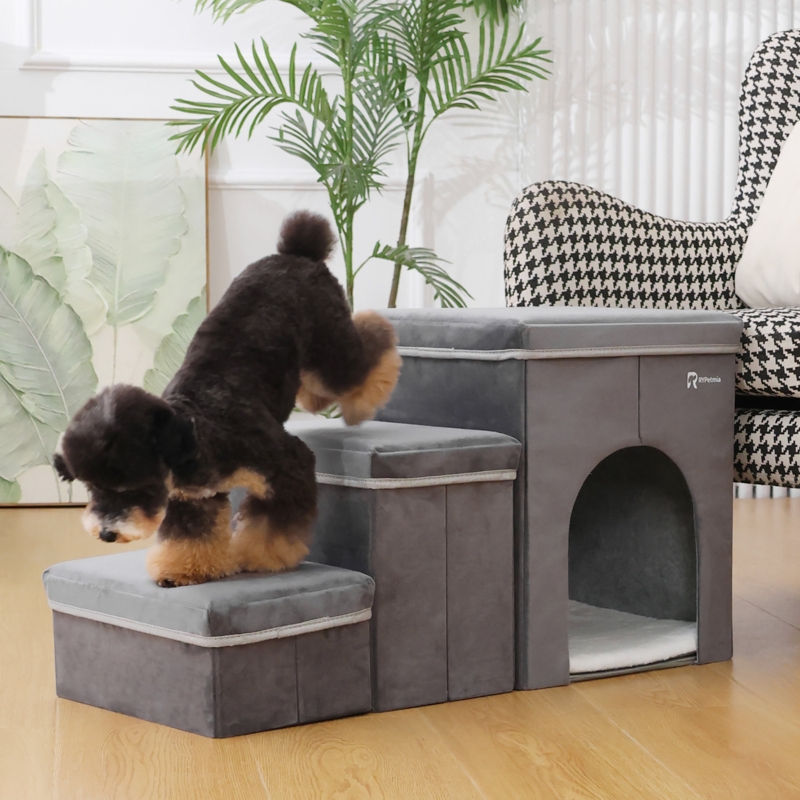 3 Step Pet Folding Storage Stepper Pet Ladder For Dogs And Cats
