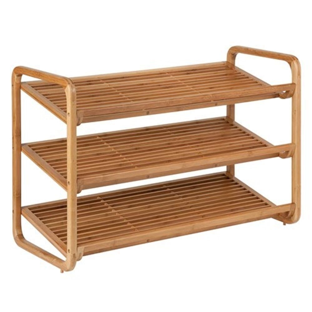 3 Tier Deluxe Bamboo Shoe Rack