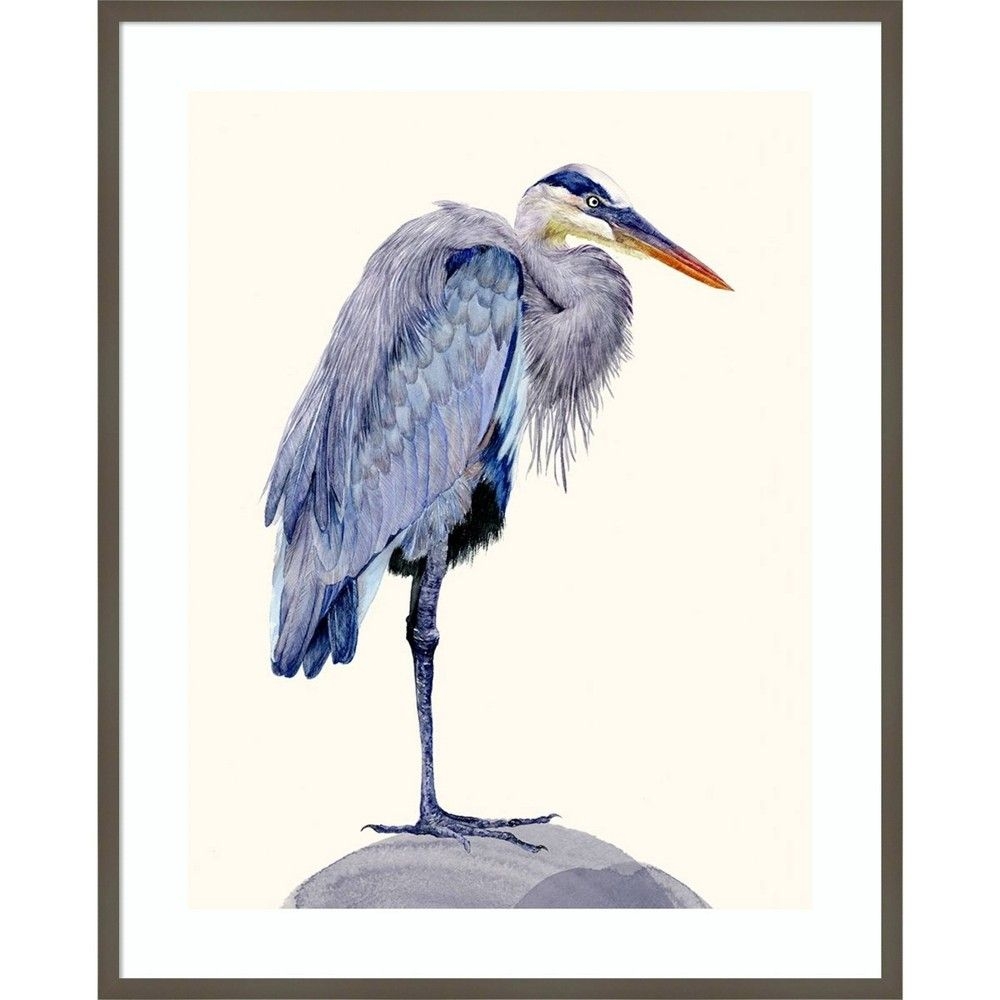 33" x 41" Heron Study II by Melissa Wang Wood Framed Wall Art Print - Amanti Art