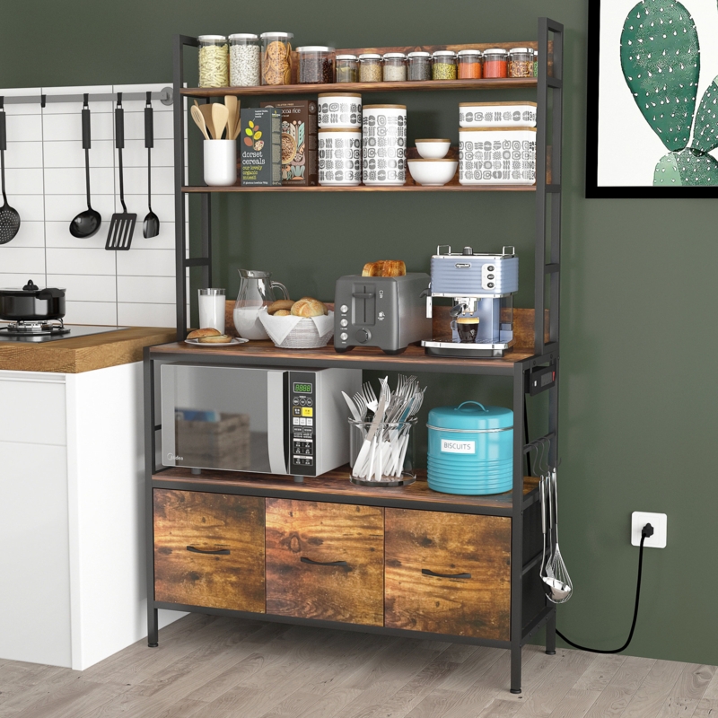 39.37'' Steel Standard Baker's Rack With Power Outlets