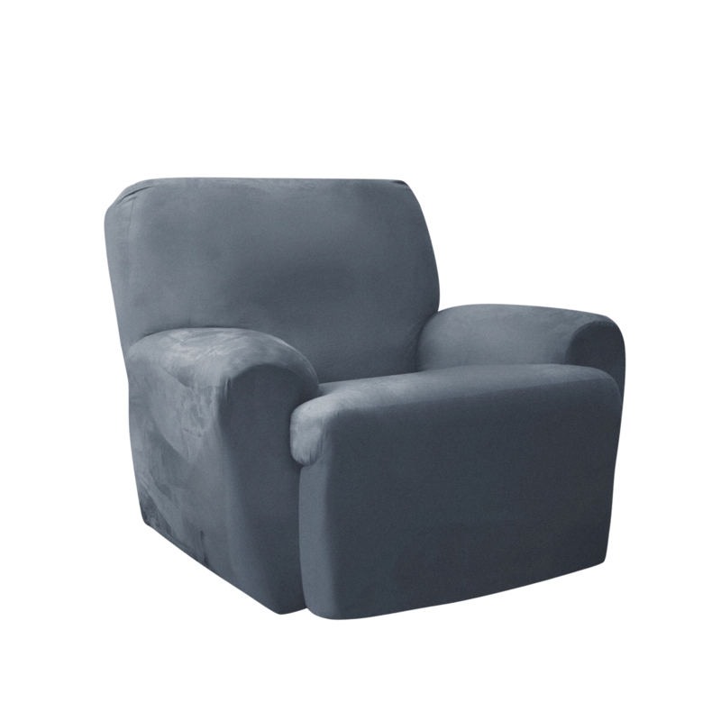 4 Piece Stretch Plush Box Cushion Recliner Slipcover Set