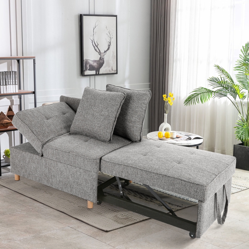 70.9" Sofa Bed 4-in-1 Convertible Loveseat Sleeper Couch with 5 Adjustable Backrest for Small Space