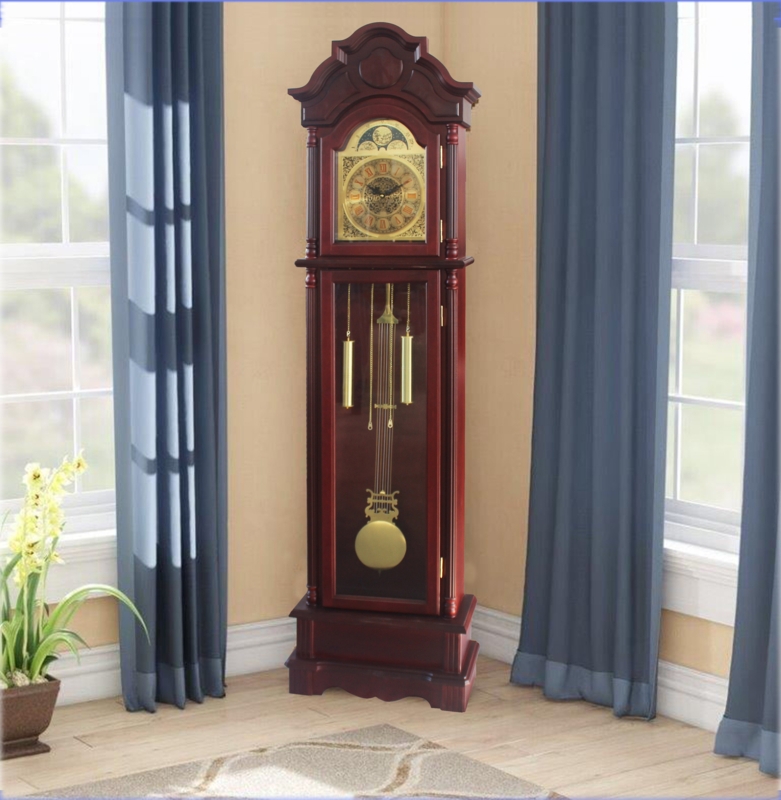 77'' H Solid + Manufactured Wood Grandfather Clock