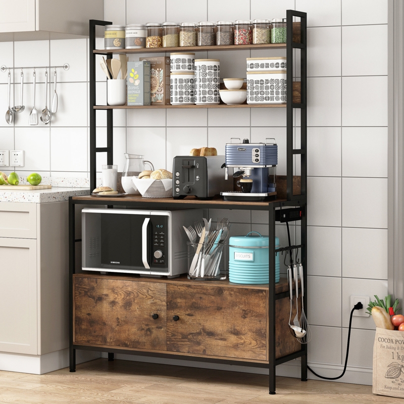Aakiyah 39.3'' Steel Standard Baker's Rack with Microwave Compatibility
