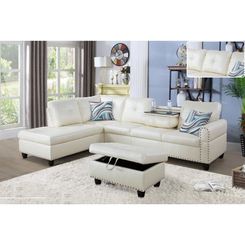 Adebisi 3 - Piece Faux Leather Sectional