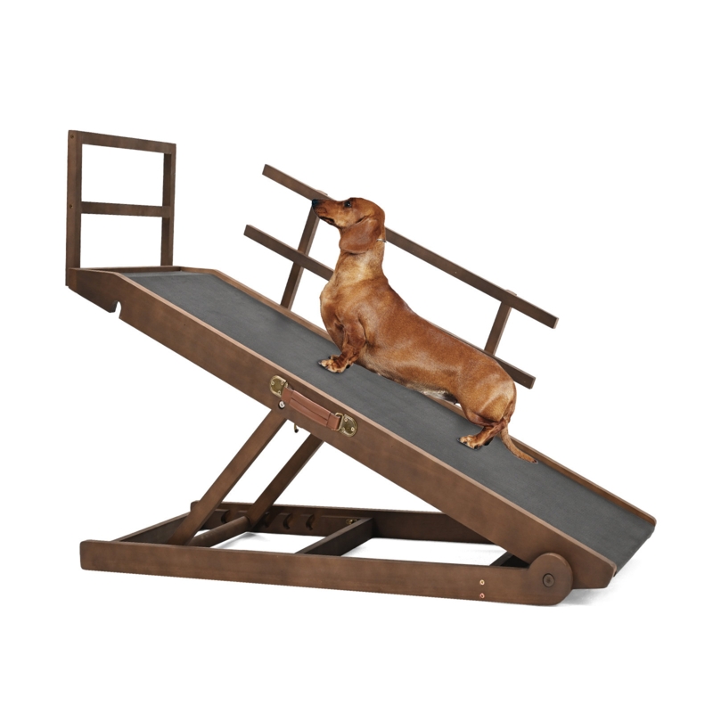 Adjustable Dog Ramp Wooden Pet Ramp For Small u0026 Large Old Dogs u0026 Cats Gear With Paw Traction Mat Non-Slip Pet Stair For Couch Sofa Car Folding Safety To 200Lb