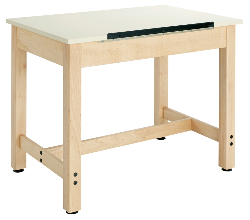 Adjustable Solid Wood Base Drafting Table