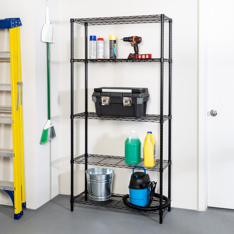 Alexandrina 72" H x 36" W x 14" D Wire Shelving Unit