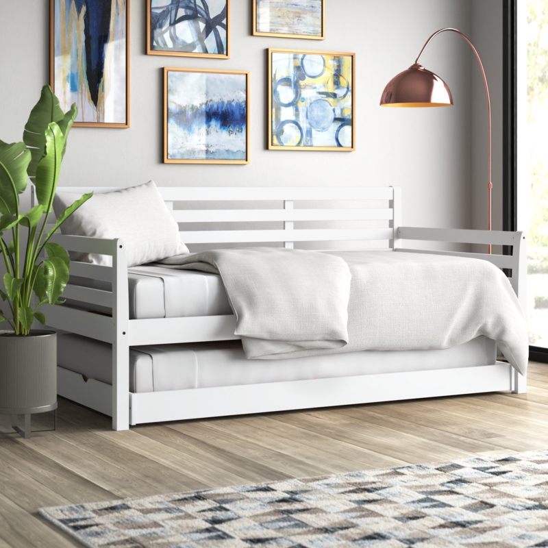 Alexz Wood Daybed with Pop Up Trundle Bed