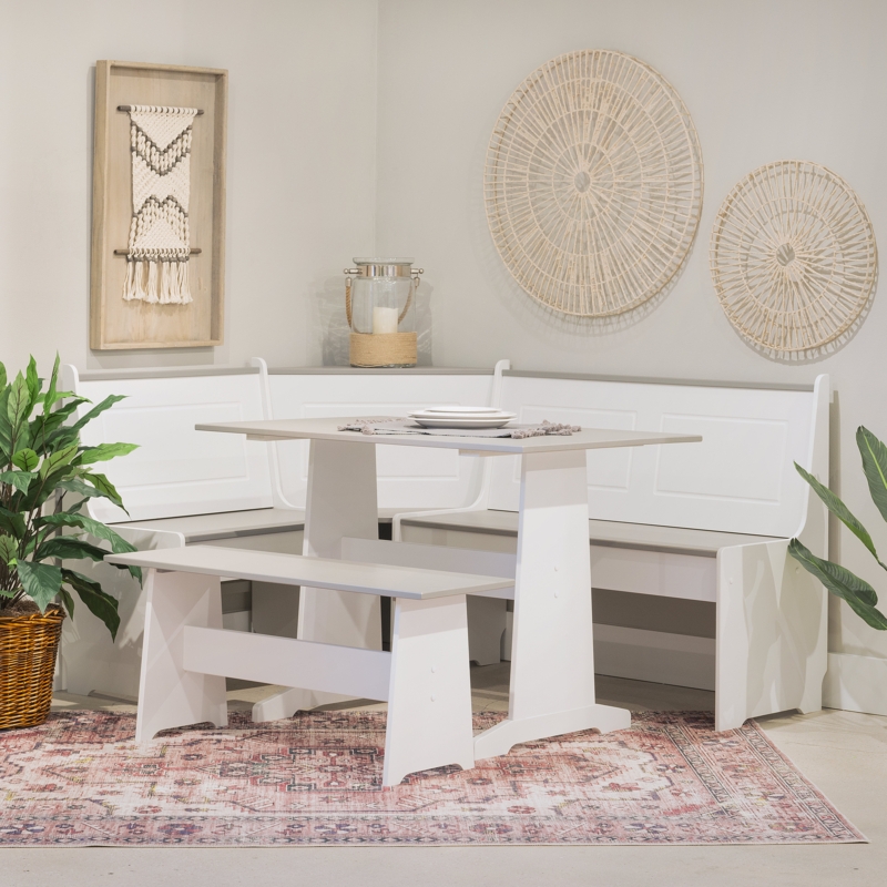 Alica 5 – Person Corner Pine Breakfast Nook with Hidden Storage