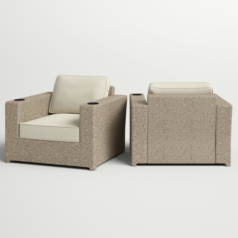Almyra Fully Assembled Patio Chair with Cushions