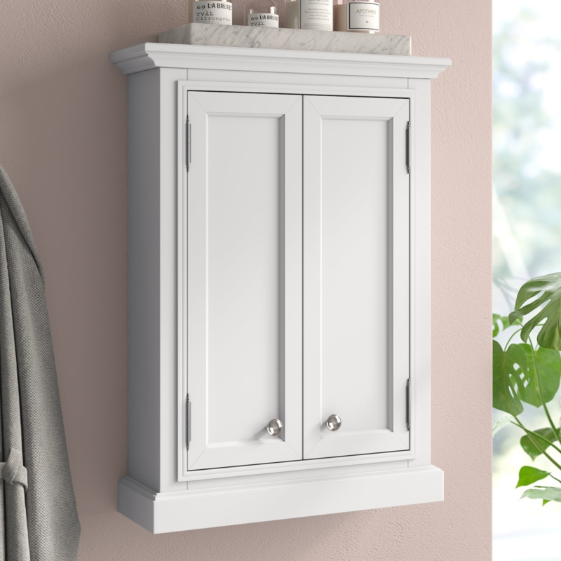 Anjila Solid Wood Wall Bathroom Cabinet
