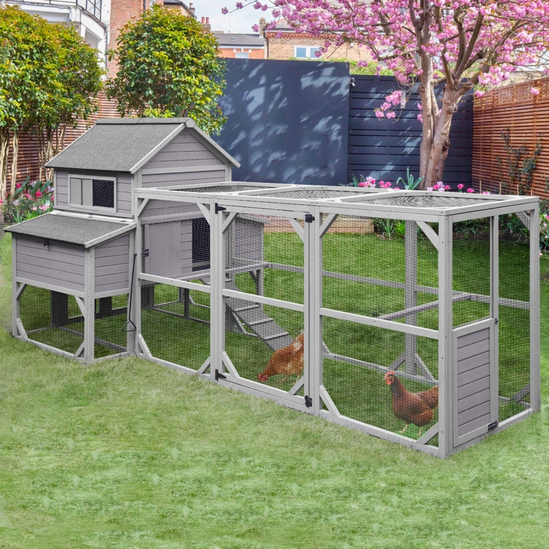 Anyi 59 Square Feet Chicken Coop with Chicken Run For Up To 8 Chickens