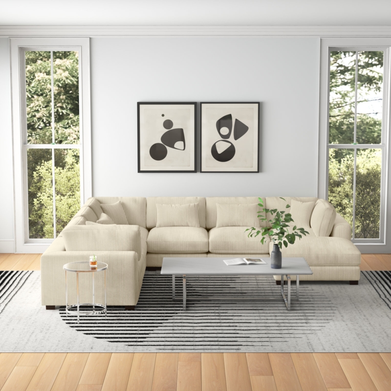 Arliz 7 - Piece 144" Wide Reversible Modular Corner Sectional with Ottoman