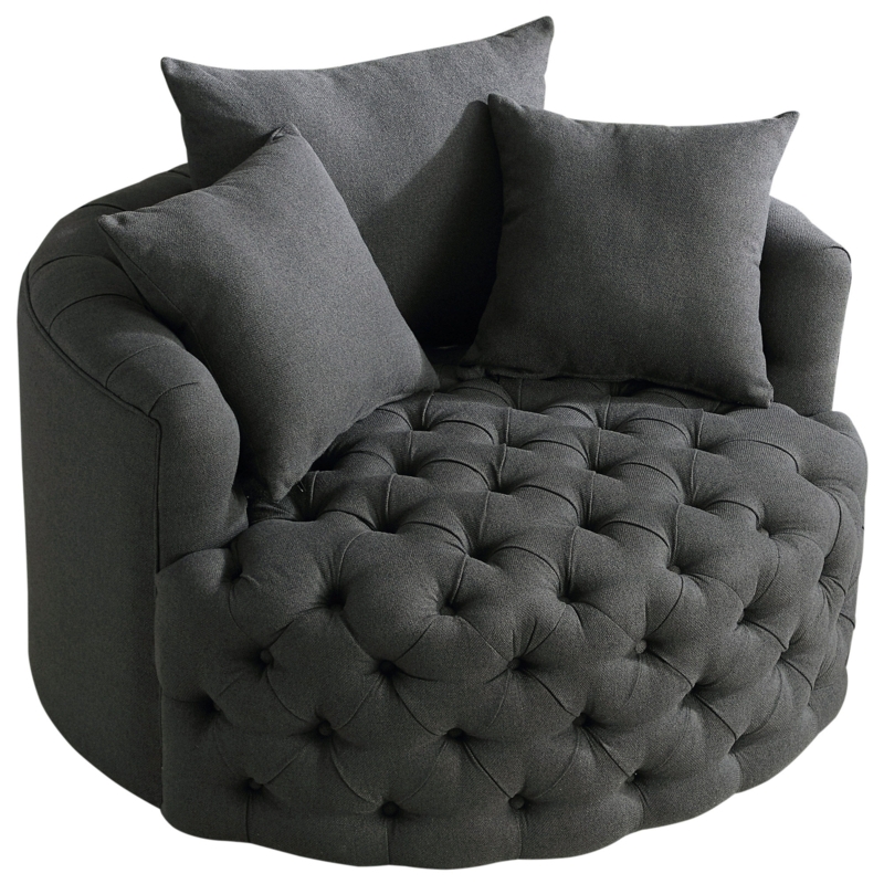 Arnalda Upholstered Swivel Accent Chair