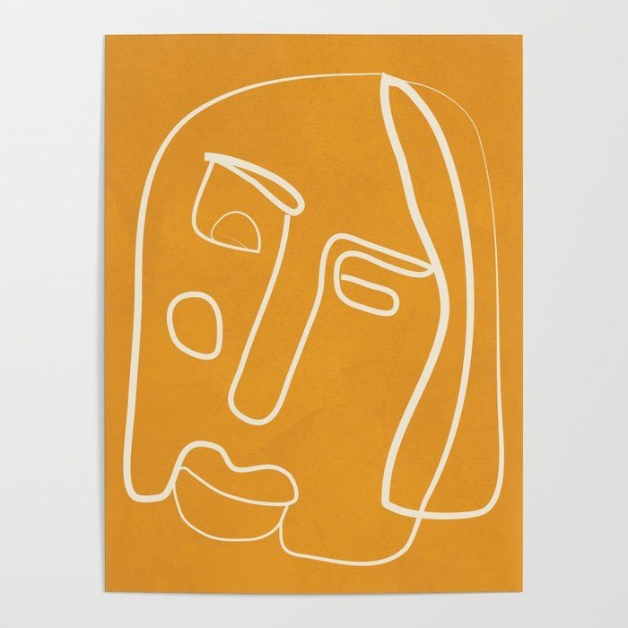 Art Poster | Minimalist Abstract Face 4 by Flow Line - 18" x 24" - Society6