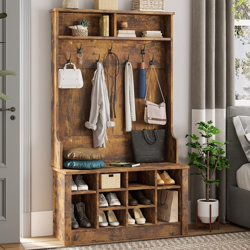 Auben Hall Tree 39.4'' Wide with Bench and Shoe Storage