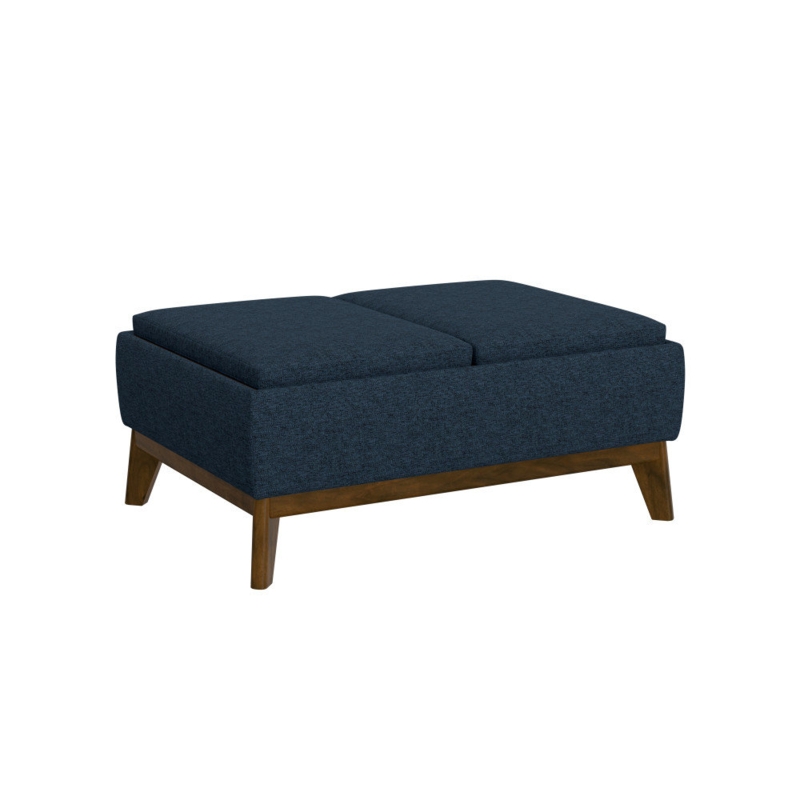 Auviana 38" Wide Cocktail Storage Ottoman with Trays