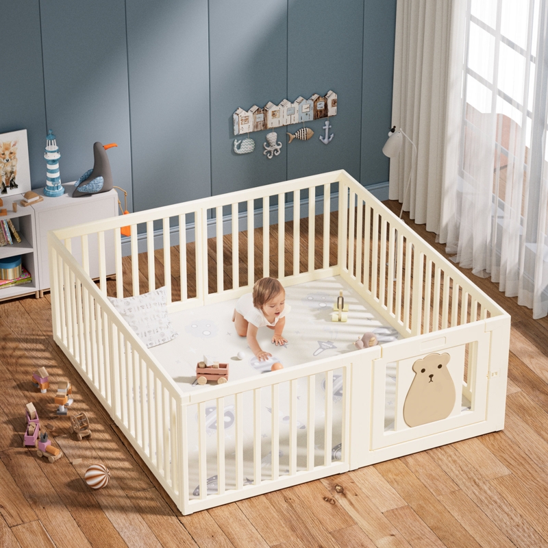 Baby Playpen Kids Activity Center Foldable Play Yard Safety Gate