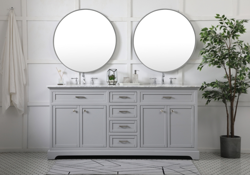 Ballou 72'' Double Bathroom Vanity with Marble Top