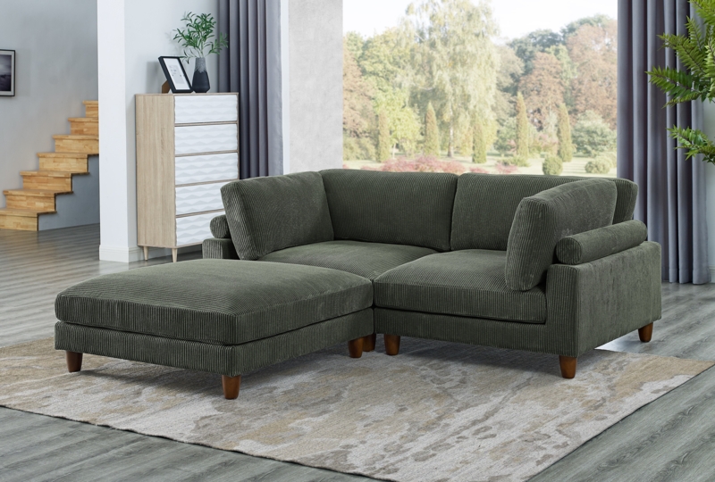 Balsulto 3 - Piece Corduroy Sectional
