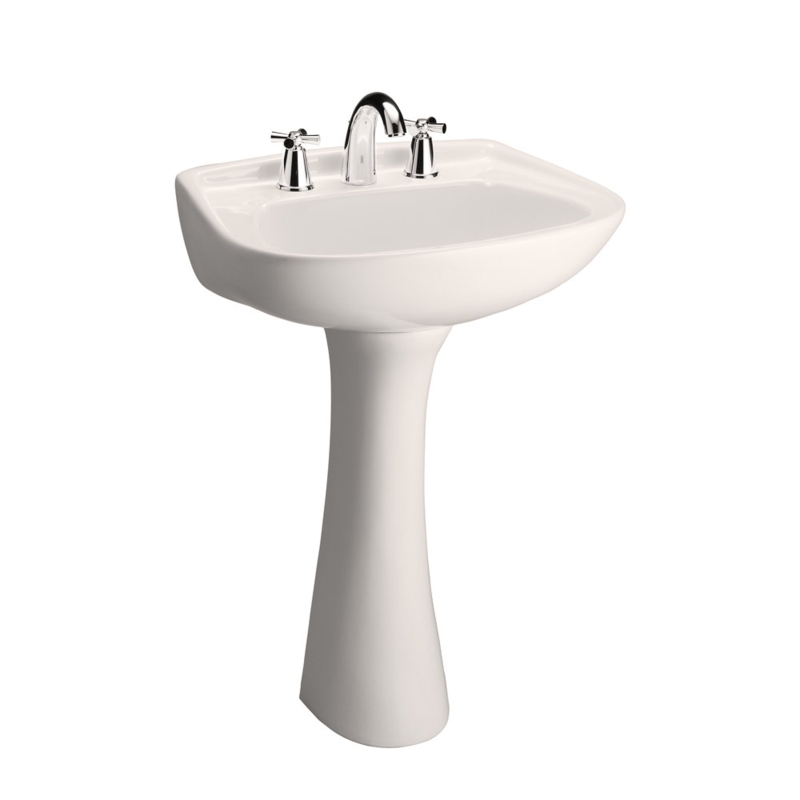 Barclay 26.25'' Tall Bisque Vitreous China Rectangular Pedestal Bathroom Sink with Overflow