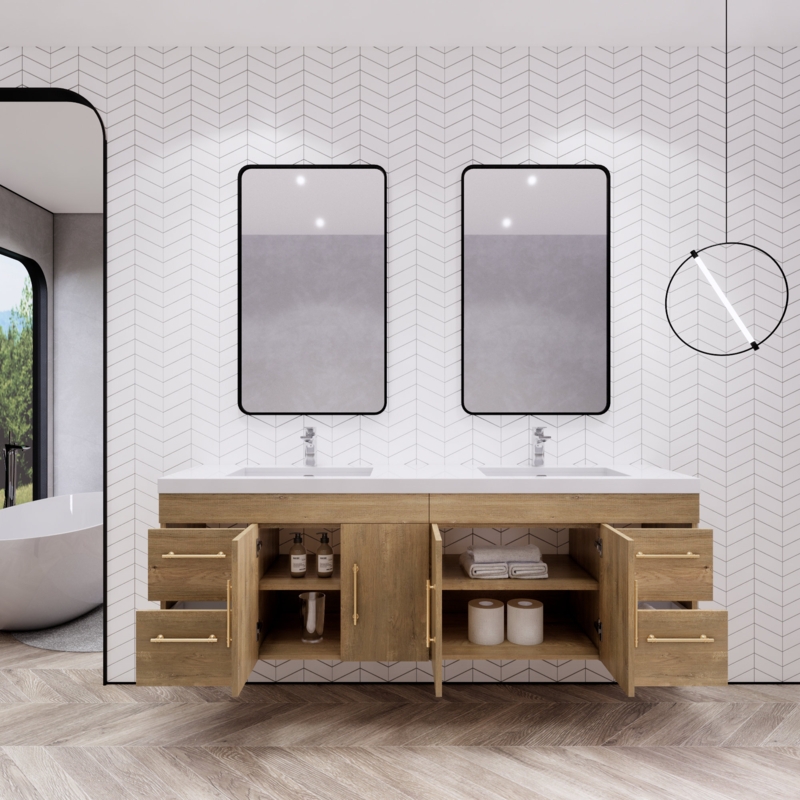 Bensley 70.5'' Double Bathroom Vanity with Top