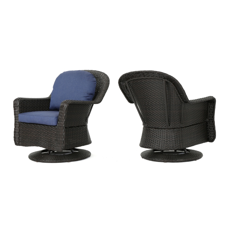 Beom Modern Outdoor Wicker Swivel Patio Chair with Cushions