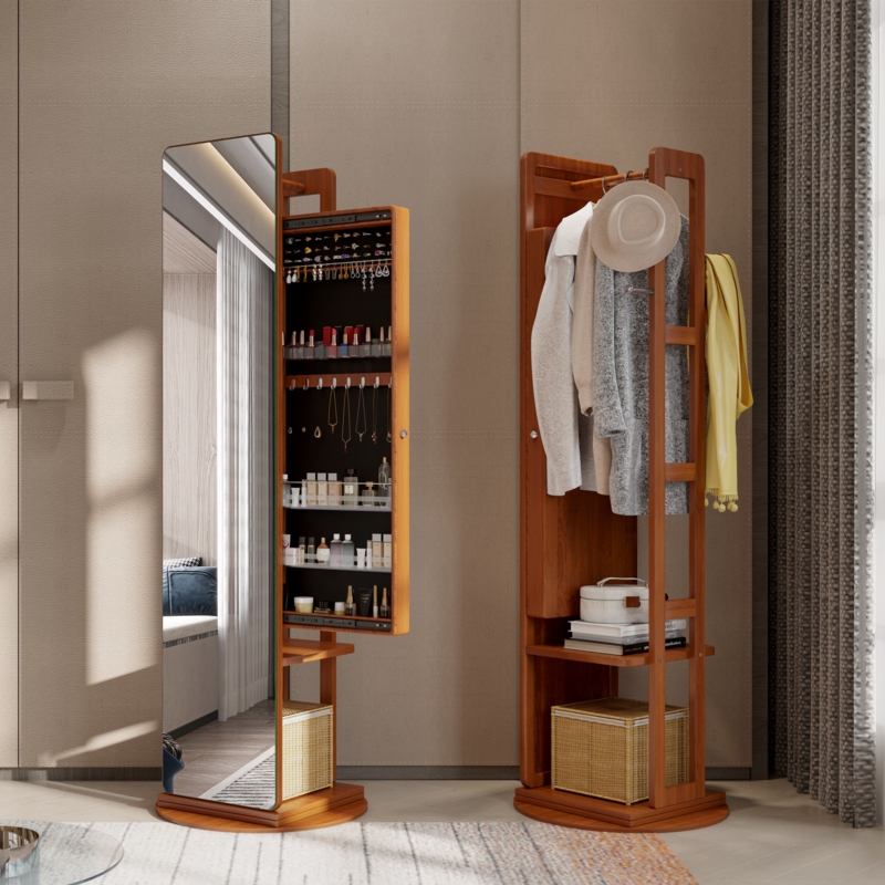 Free Standing Jewelry Armoire With Mirror