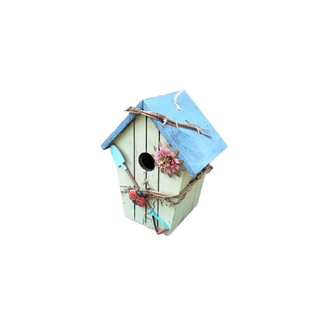 Bird House Model Garden Outdoor Wood Houses Miniature