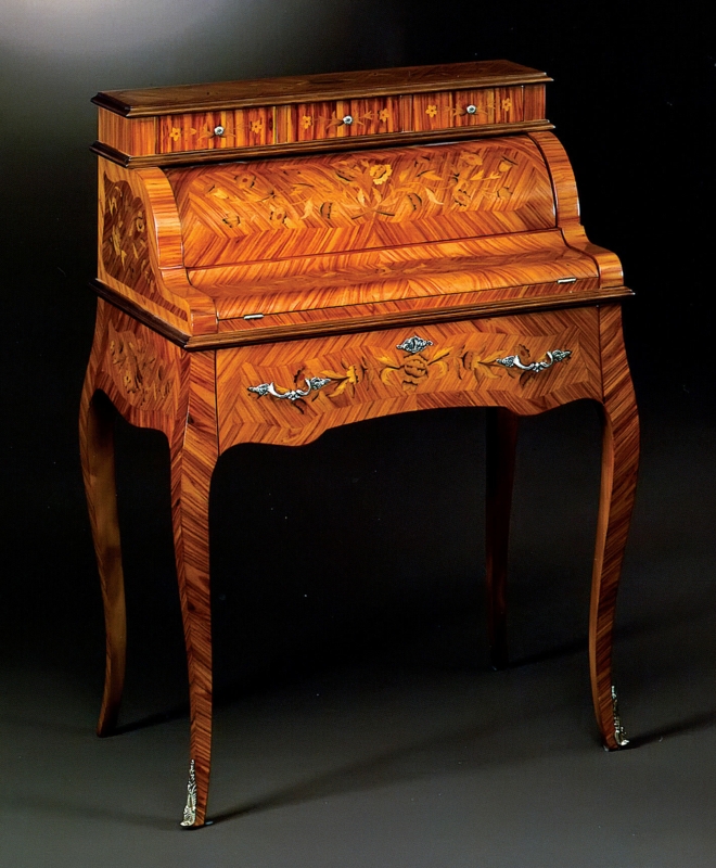 Bombay Curved Solid Wood Secretary Desk