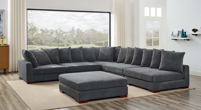 Bonsell 6 - Piece Corduroy Sectional