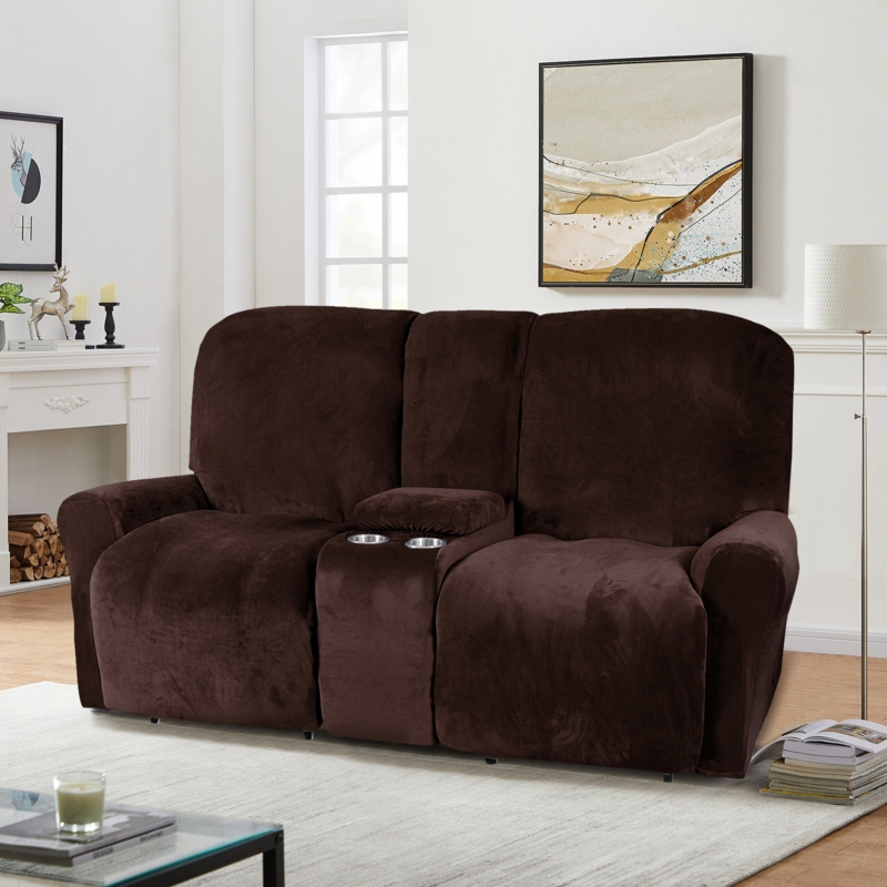 Box Cushion Recliner Slipcover (with cup holder cover)
