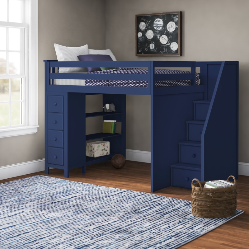 Brodie Kids Full Loft Bed with Drawers