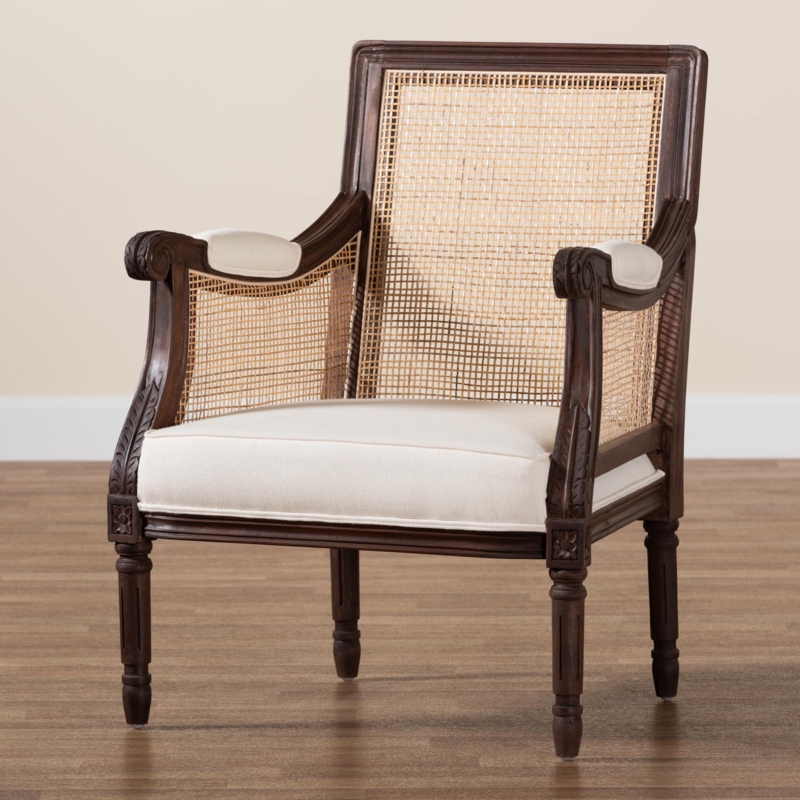 Cantlon 26.4'' Rattan and Bayur Wood Wide Armchair