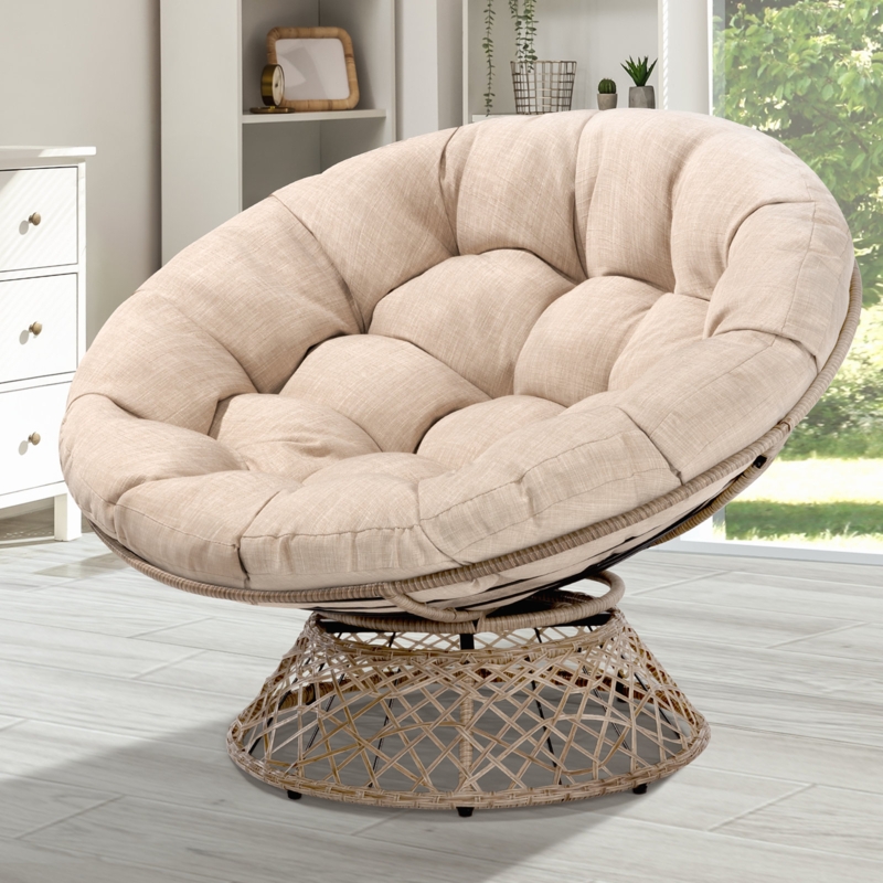 Carli Rattan Swivel Accent Chair