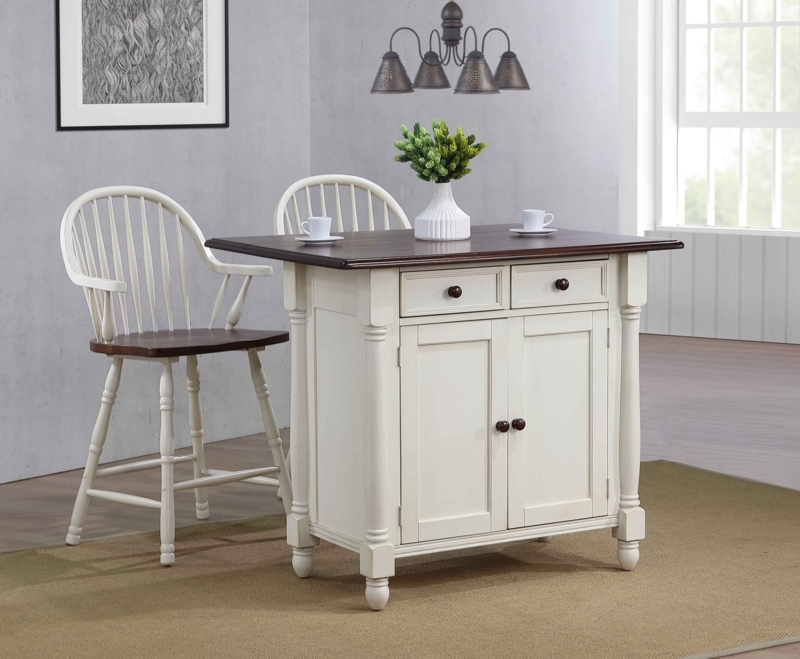 Chaggai Solid Wood Kitchen Island Set