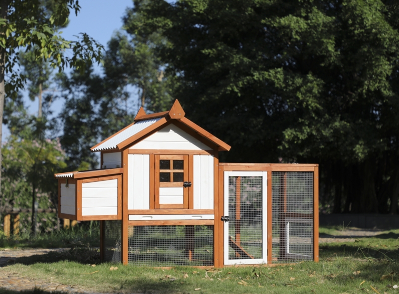 Chahat 11.49 Square Feet Chicken Coop with Chicken Run For Up To 8 Chickens