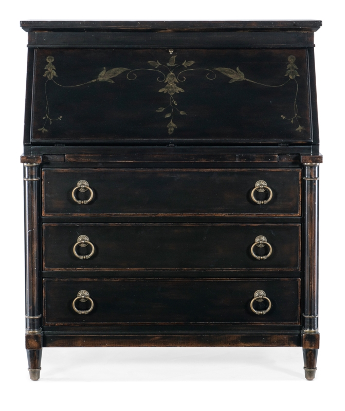 Charleston 40'' W Rectangle Secretary Desk with and Cabinet
