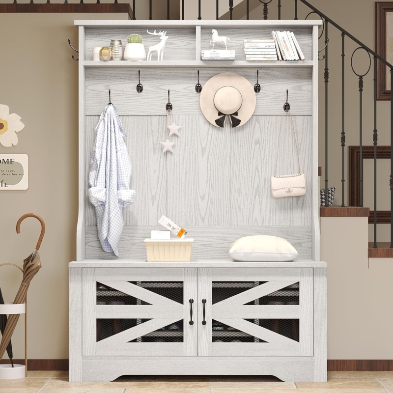 Coleon Hall Tree 43.3'' Wide with Shoe Storage