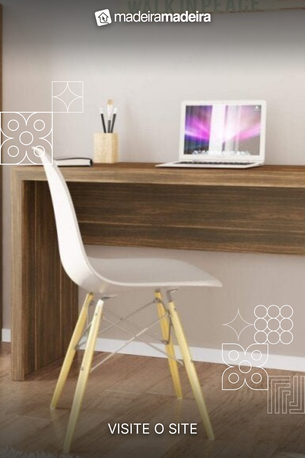 Conjunto Home Office com Escrivaninha e Gaveteiro 3 Gavetas Espresso Mveis