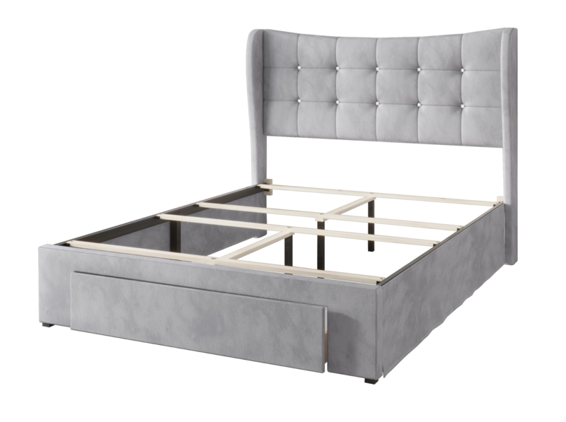 Culberson Upholstered Wingback Storage Bed