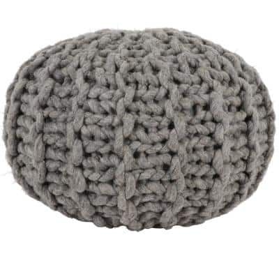 Decor Therapy Borrealis Melange Grey Bulky Yarn Pouf