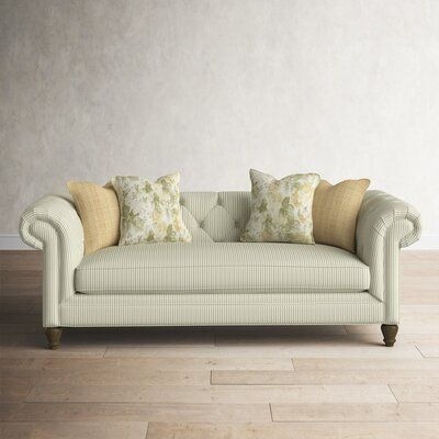 Dellbrook 92'' Cotton Chesterfield Rolled Arm Sofa