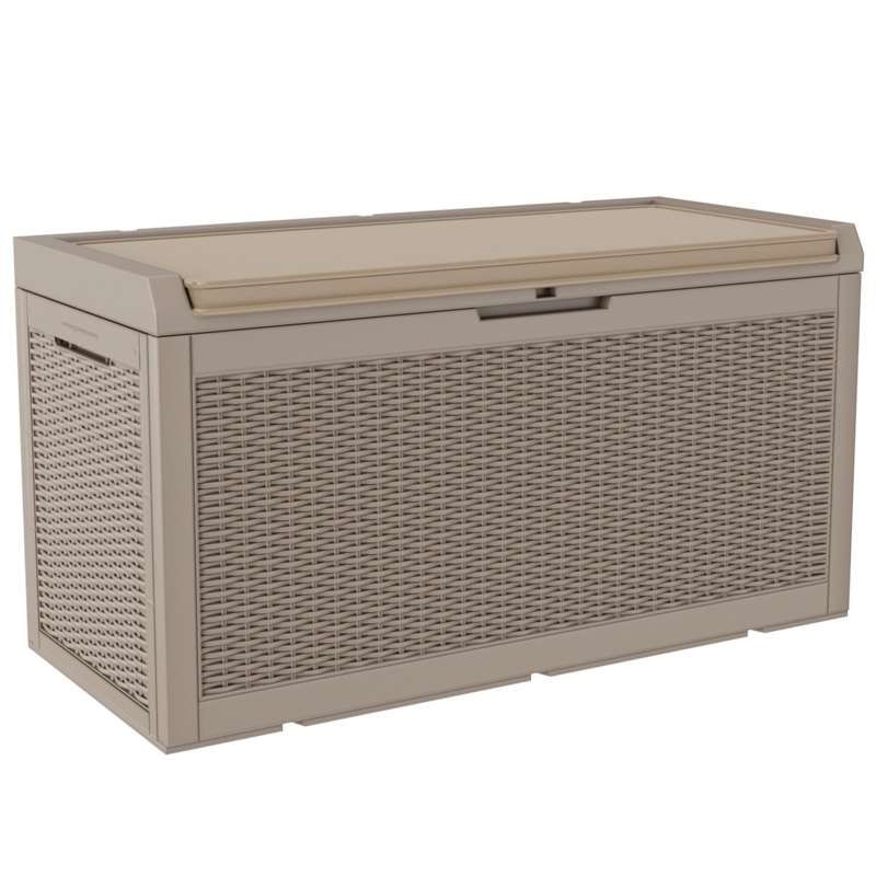Devoko 100 Gallons Waterproof Resin Lockable Deck Box With Seat Cushion